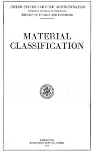 Material Classification: Recommended by the Railway Storekeepers' Association cover