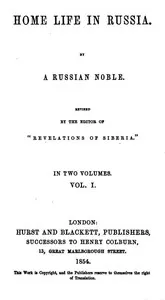 Home Life in Russia, Volumes 1 and 2: [Dead Souls] — Nikolai Vasilevich Gogol cover