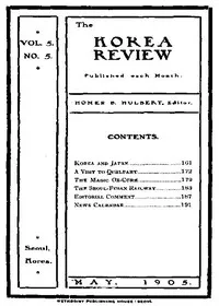 The Korea Review, Vol. 5 No. 5, May 1905 cover
