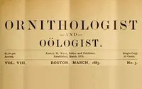 The Ornithologist and Oölogist. Vol. VIII No. 3, March 1883: Birds: Their Nests and Eggs cover