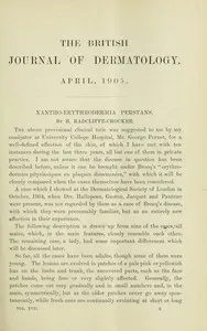 The British Journal of Dermatology, April 1905 cover