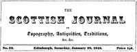 The Scottish Journal of Topography, Antiquities, Traditions, &c., Vol. I, No. 22, January 29, 1848 — Various cover