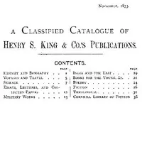 A Classified Catalogue of Henry S. King & Co.'s Publications, November, 1873 — Henry S. King (Publisher) cover