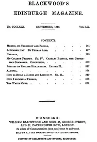 Blackwood's Edinburgh Magazine, Volume 60, Number 371, September 1846 cover