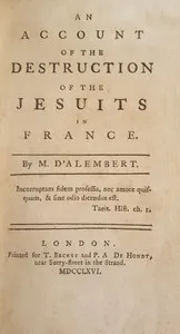 An Account of the Destruction of the Jesuits in France — Jean Le Rond d' Alembert cover