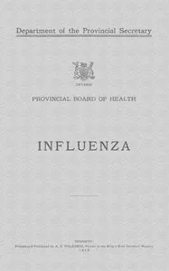 Influenza — Provincial Board of Health of Ontario cover