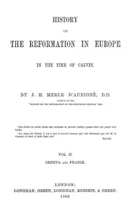 History of the Reformation in Europe in the Time of Calvin. Vol. 2 (of 8) cover