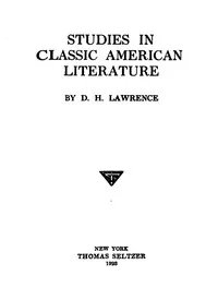 Studies in Classic American Literature — D. H. (David Herbert) Lawrence cover