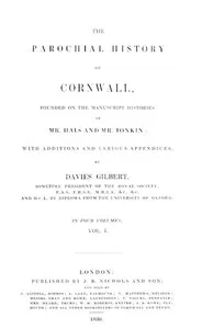 The Parochial History of Cornwall, Volume 1 (of 4) — Anonymous cover