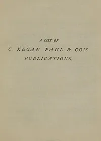 A List of C. Kegan Paul & Co.'s Publications [1879] — C. Kegan Paul & Co. cover