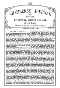 Chambers's Journal of Popular Literature, Science, and Art, No. 741, March 9, 1878 — Various cover