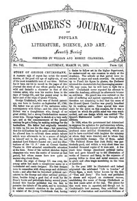 Chambers's Journal of Popular Literature, Science, and Art, No. 742, March 16, 1878 — Various cover