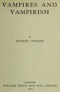 Vampires and Vampirism cover