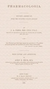 Pharmacologia: Fourth American, from the Seventh London Edition — John Ayrton Paris cover
