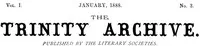 The Trinity Archive, Vol. I, No. 3, January 1888 — N.C.) Trinity College (Randolph County cover