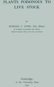 Plants Poisonous to Live Stock — Harold Cecil Long cover