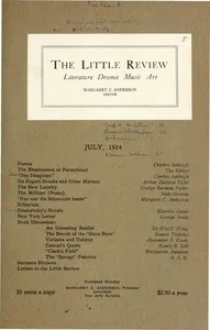 The Little Review, July 1914 (Vol. 1, No. 5) — Various cover