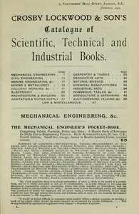 Crosby Lockwood & Son's Catalogue of Scientific, Technical and Industrial Books, January, 1901 — Crosby Lockwood and Son cover