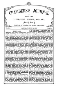 Chambers's Journal of Popular Literature, Science, and Art, No. 754, June 8, 1878 — Various cover