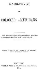 Narratives of Colored Americans — Anonymous cover