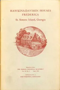 Hawkins-Davison Houses, Frederica, St. Simons Island, Georgia — Margaret Davis Cate cover