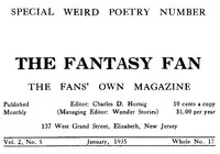 The Fantasy Fan, Volume 2, Number 5, January 1935: The Fan's Own Magazine — Various cover