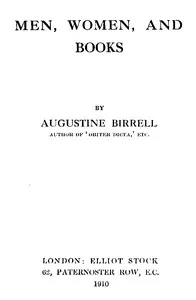Men, Women, and Books — Augustine Birrell cover