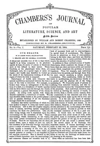 Chambers's Journal of Popular Literature, Science, and Art, Fifth Series, No. 8, Vol. I, February 23, 1884 — Various cover