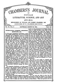 Chambers's Journal of Popular Literature, Science, and Art, Fifth Series, No. 13, Vol. I, March 29, 1884 cover