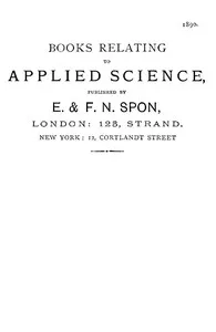Books Relating to Applied Science, Published by E. & F. N. Spon, 1890. cover