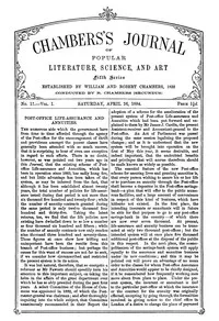 Chambers's Journal of Popular Literature, Science, and Art, Fifth Series, No. 17, Vol. I, April 26, 1884 cover