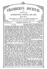 Chambers's Journal of Popular Literature, Science, and Art, Fifth Series, No. 32, Vol. I, August 9, 1884 — Various cover