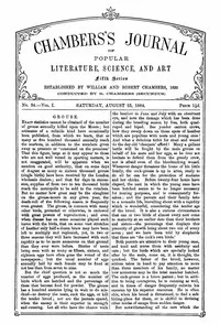 Chambers's Journal of Popular Literature, Science, and Art, Fifth Series, No. 34, Vol. I, August 23, 1884 — Various cover