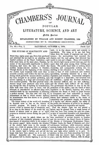 Chambers's Journal of Popular Literature, Science, and Art, Fifth Series, No. 40, Vol. I, October 4, 1884 — Various cover