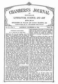 Chambers's Journal of Popular Literature, Science, and Art, Fifth Series, No. 51, Vol. I, December 20, 1884 — Various cover