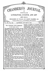 Chambers's Journal of Popular Literature, Science, and Art, Fifth Series, No. 106, Vol. III, January 9, 1886 — Various cover