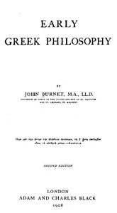 Early Greek philosophy cover