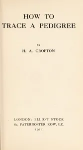 How to Trace a Pedigree — Helen Augusta Crofton cover