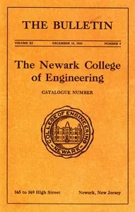 Newark College of Engineering Bulletin, v. 11, No. 4, December 15, 1938 — Newark College of Engineering cover