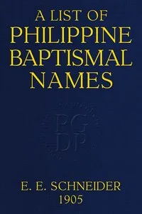 A List of Philippine Baptismal Names — Anonymous cover