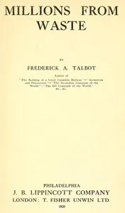 Millions from Waste — Frederick Arthur Ambrose Talbot cover
