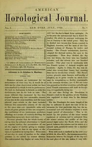 American Horological Journal, Vol. I, No. 1, July 1869: Devoted to Pratical Horology — Anonymous cover