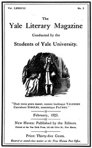 The Yale Literary Magazine (Vol. LXXXVIII, No. 5, February 1923) — Various cover