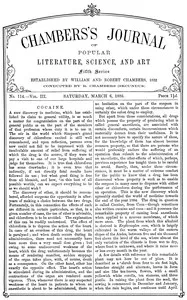 Chambers's Journal of Popular Literature, Science, and Art, Fifth Series, No. 114, Vol. III, March 6, 1886 — Various cover