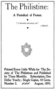The Philistine: a periodical of protest (Vol. I, No. 3, August 1895) cover