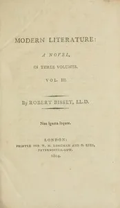 Modern literature: a novel, Volume 3 (of 3) — Robert Bisset cover