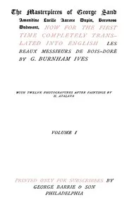 Les beaux messieurs de Bois-Doré Vol. 1 (of 2) — George Sand cover