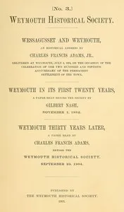 Wessagusset and Weymouth — Charles Francis Adams cover