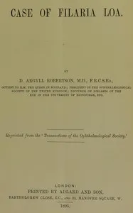 Case of Filaria loa — Douglas Argyll Robertson cover