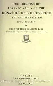 The treatise of Lorenzo Valla on the Donation of Constantine cover